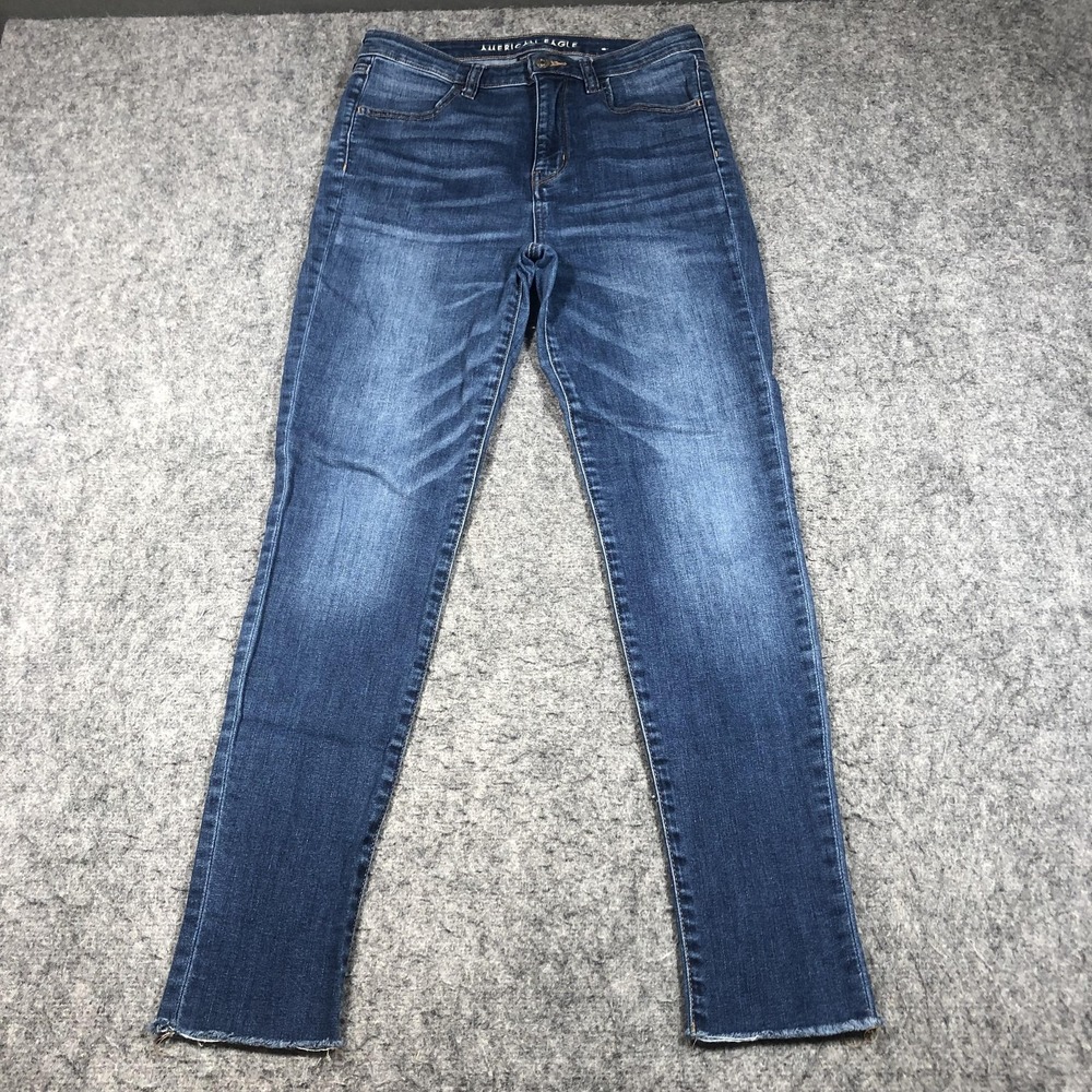 American Eagle Hi-Rise Jegging Crop Jeans Womens 10 Medium Wash Stretch Denim